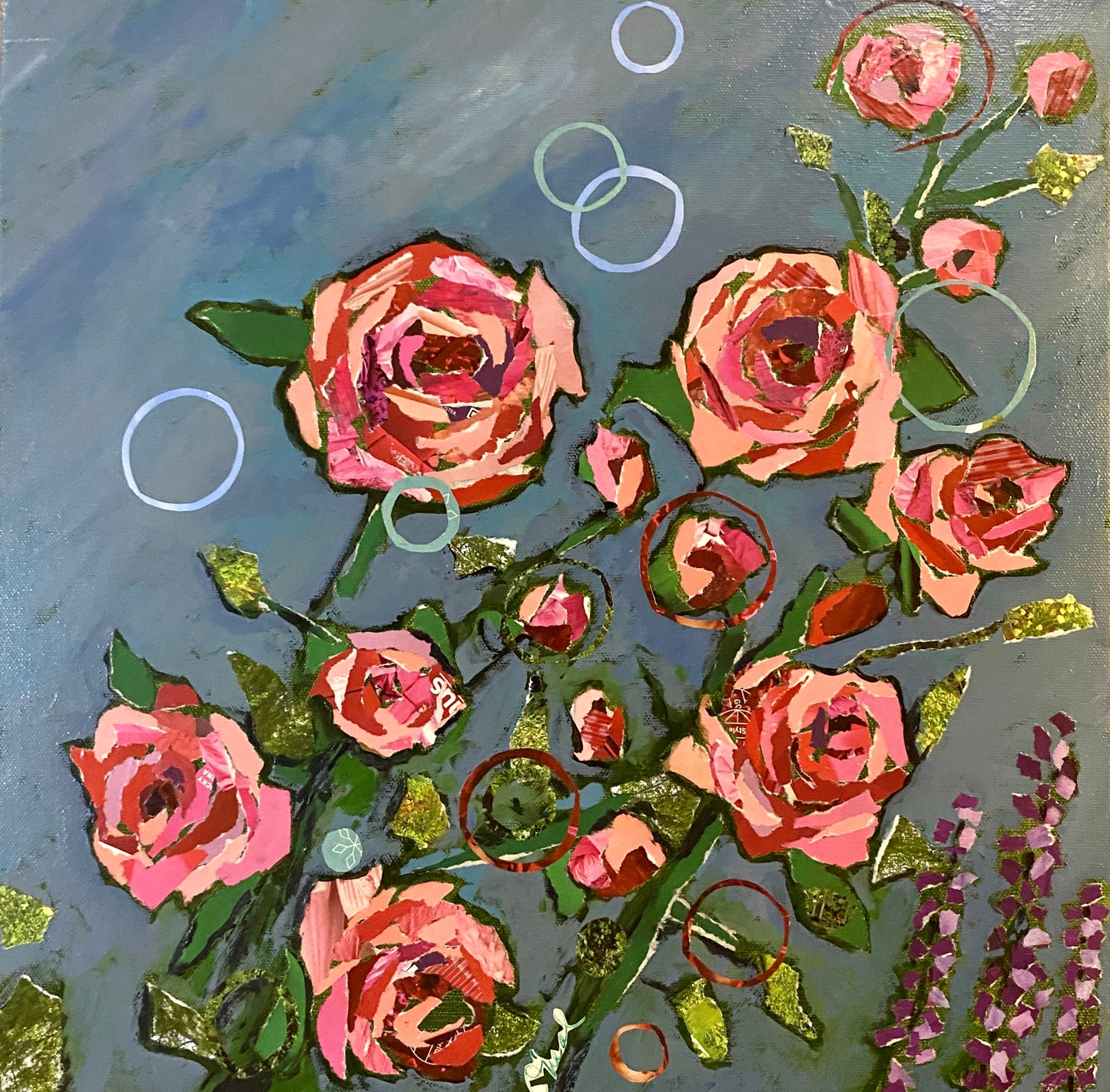 Bold Colorful Red Rose Collage