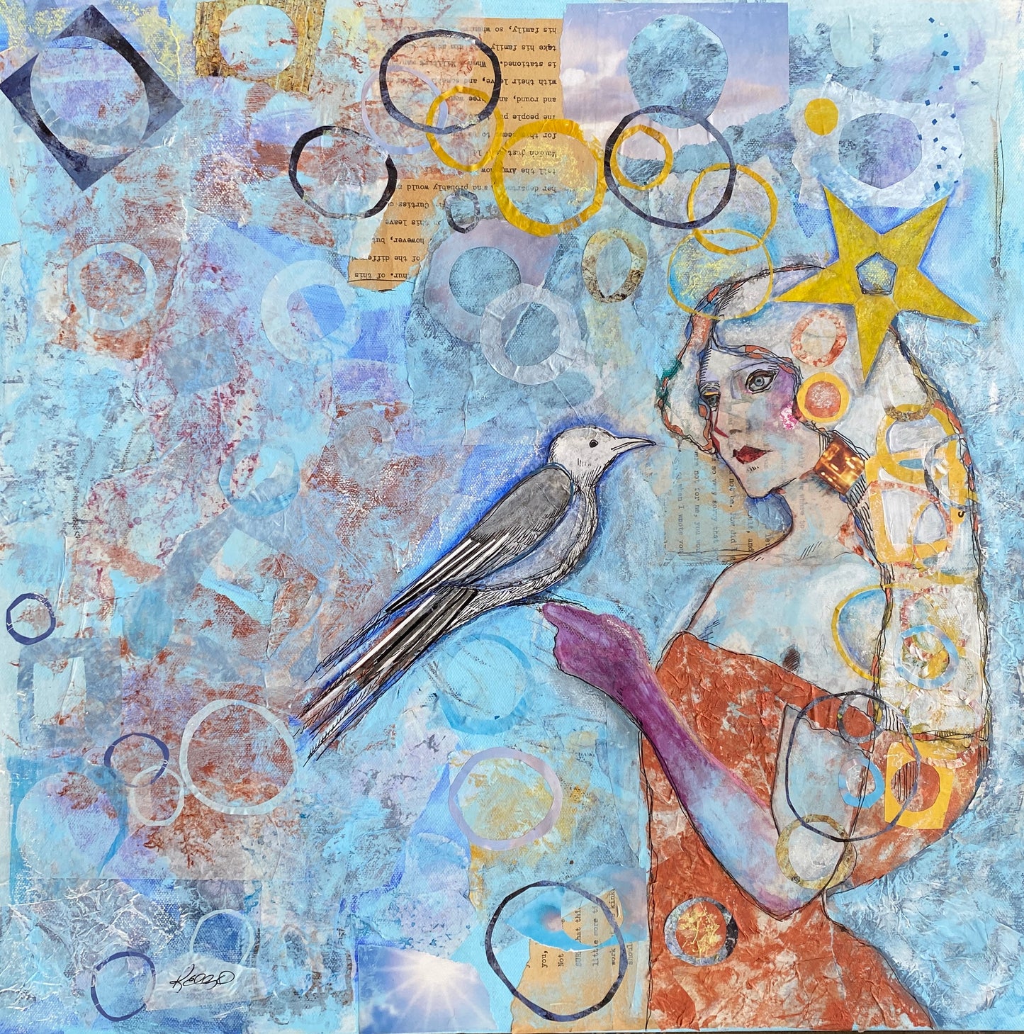 Art Nouveau-Inspired Goddess Collage, "I Promise"