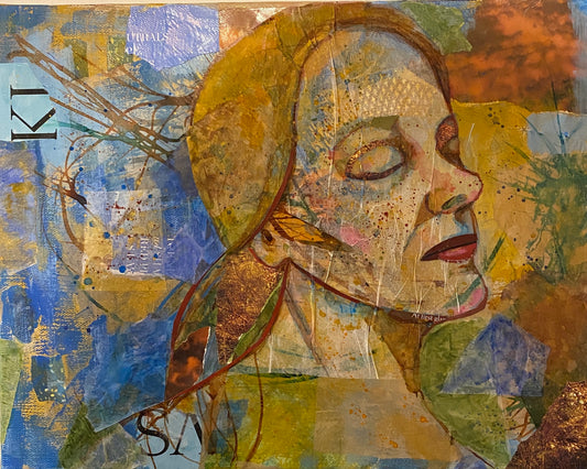 Blue and Gold Goddess Collage.