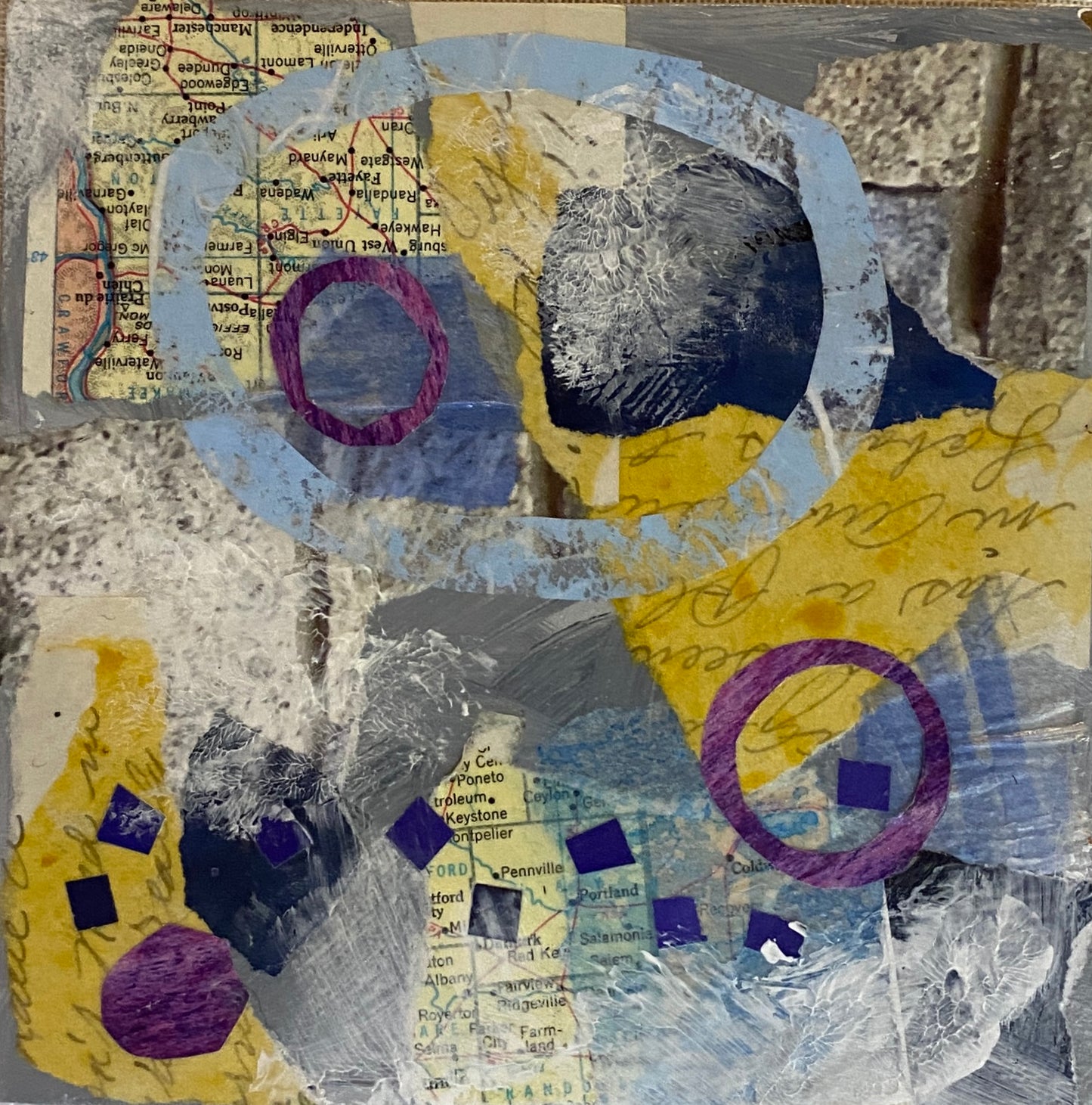 Grey and Gold Decorative Abstract on Wood