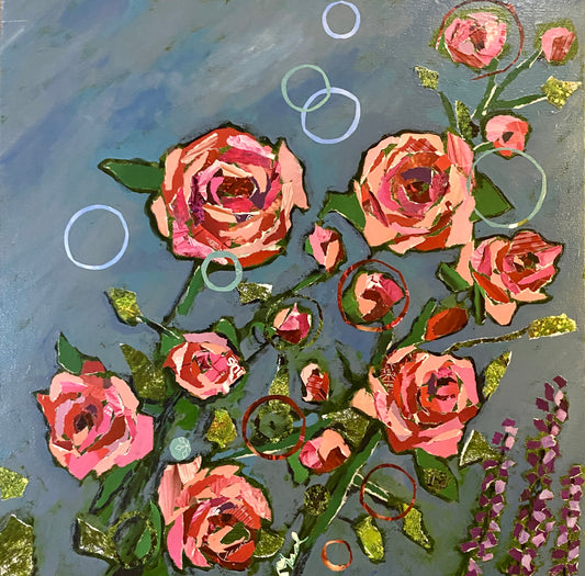 Bold Colorful Red Rose Collage