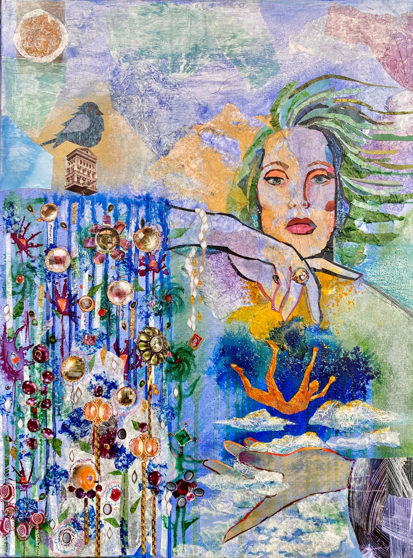 Colorful Fantastical Collage Landscape