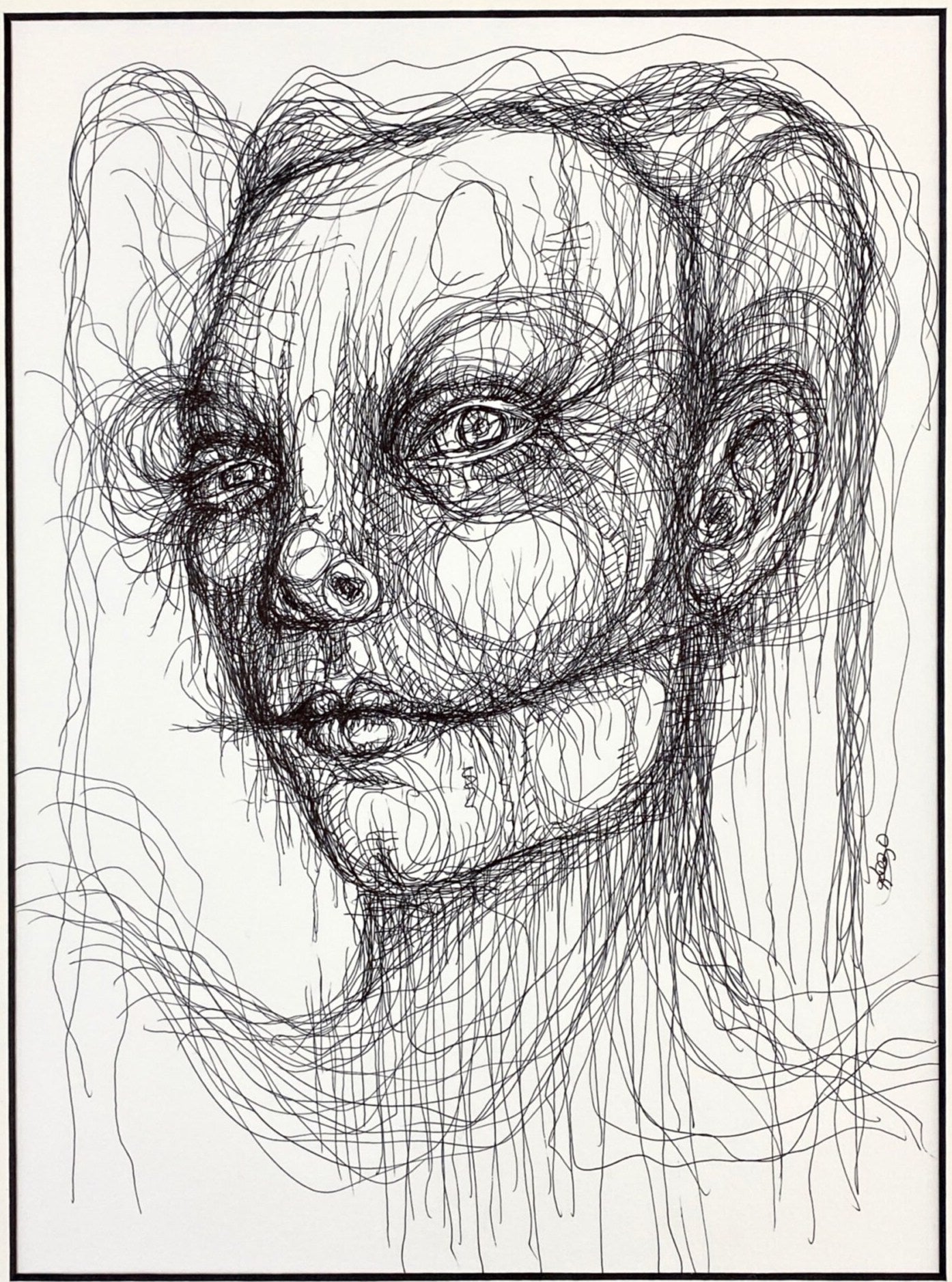 Otherworldly Goddess- Pen and ink Drawing